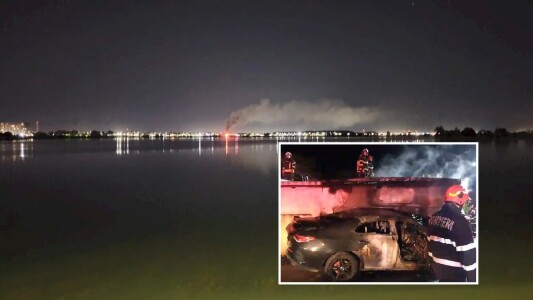 Mercedesul de lux al unui șofer de 18 ani a ars, în Chiajna, lovit de gard ...