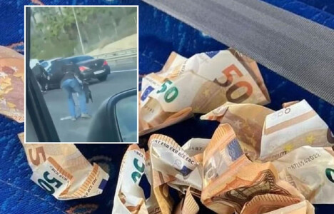 VIDEO Sute de bancnote de 50 de euro au zburat din portbagajul unei mașini, ...