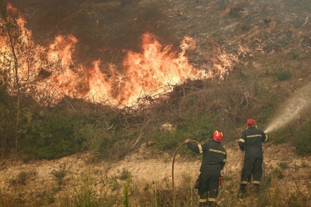 Incendiu puternic în Halkidiki, Grecia. Sute de turiști evacuați cu bărcile ...