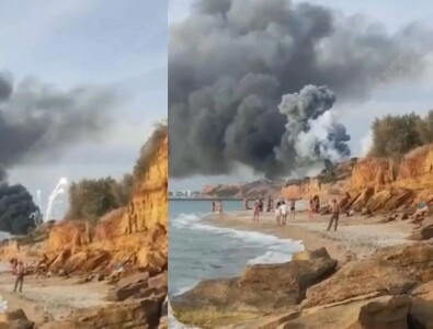VIDEO Explozii uriașe la principala bază rusă din Crimeea. Un avion a luat ...