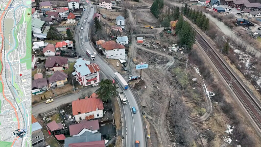 Pe unde trece șoseaua de centură construită la Bușteni – Azuga. Șantierul ...