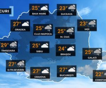 Vremea de mâine 3 iunie. Se încălzește în cea mai mare parte a ţării, dar ...