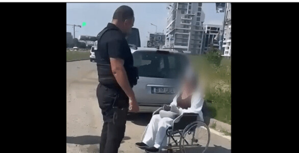 Femeie găsită la cerșit în scaun cu rotile, la câțiva metri de bolidul de ...