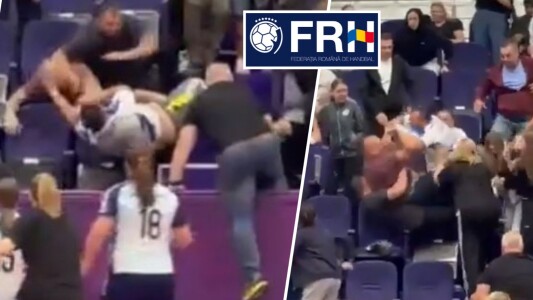 Filmul bătăii de la meciul de handbal de la Timişoara: unul dintre părinţi ...