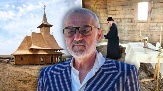 O zi cu Gigi Becali în pustiul de la Techirghiol unde-şi apără biserica. ...