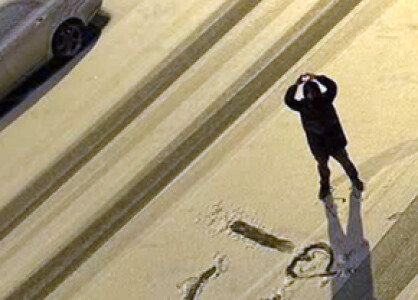 Bîrligea a ieșit aseară în fața locuinței și a scris două cuvinte mari pe ...