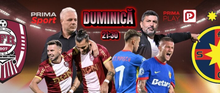 Vezi CFR Cluj - FCSB pe PrimaPlay.ro