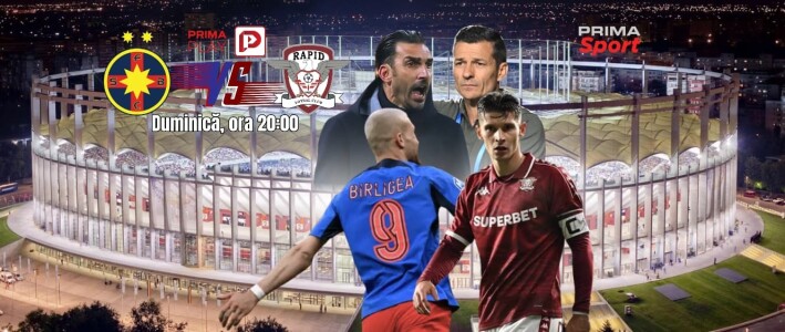 Vezi derby-ul FCSB - Rapid pe PrimaPlay.ro
