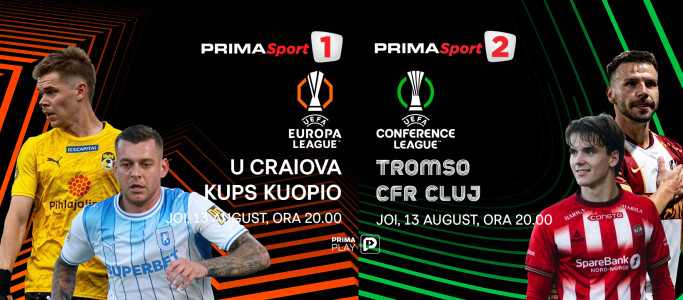 Vezi Universitatea Craiova - KuPS şi Tromso - CFR Cluj pe PrimaPlay.ro