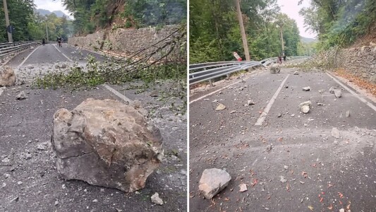 Arbori și bolovani au căzut de la 30 de metri pe șoseaua DN 67D: trafic ...